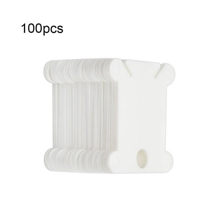 Winding Board Floss Bobbins Cord Save Craftsmanship Floss Spool Wire Winder Multipurpose Simply Used Stitch Embroidery DIY Prop Storage White 100 Pieces