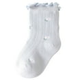 thumbnail image 4 of KyCheLot Toddler Girls Dress Socks Cotton Socks Ruffle Cute Floral Knit Daily Ankle Sock for 0-5 Years, 4 of 4