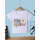 thumbnail image 3 of Camiseta gráfica "Big Sister" para niña - Algodón suave, manga corta, cuello redondo - Top informal perfecto para el verano, 3 of 7