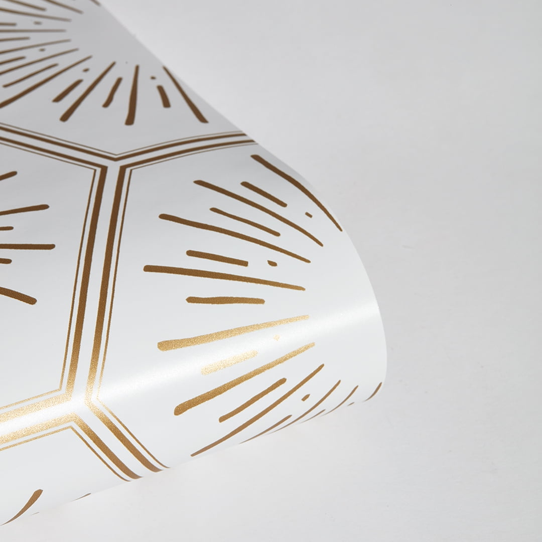 Tempaper Hello Sunshine Metallic Gold Peel and Stick Wallpaper, 20.5" x 16.5'