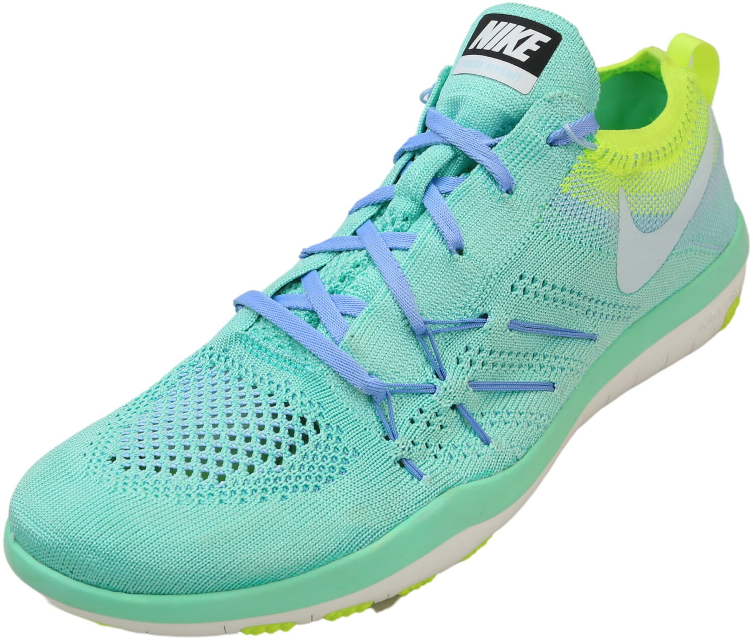 Nike Women's Free Tr Focus Flyknit Green Glow Glacier Blue-Volt Cross Trainers - 8.5M - Walmart.com