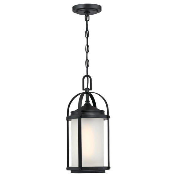 Westinghouse 6578500 Matte Black Finish Frosted Glass Pendant