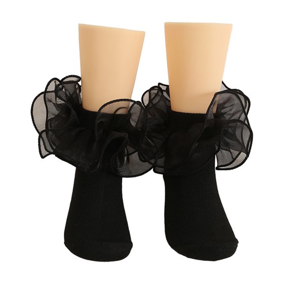 1 Pair Children Socks Lace Decor Anti-slip Ballet Dancing Performance Socks
