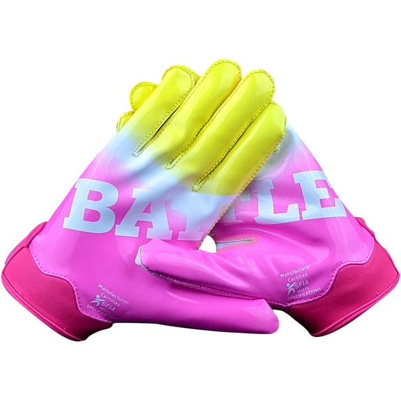 Battle Sports Adult Gradient Doom Football Receiver Gloves - Large - Lemonade