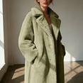 thumbnail image 2 of gbyLJF Women's Winter Faux Fur Coat Long Solid Color Fleece Thickened Outwear Jackets Open Front Lapel Overcoat with Pockets, 2 of 8