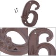 thumbnail image 3 of Números de casa de 4,6 pulgadas, números de dirección de hierro fundido, números de metal rústico para el hogar, números de buzón, números de puerta para exteriores con tornillos, número 6, bricolaje, 3 of 8