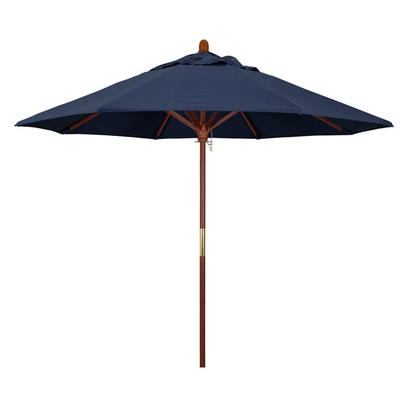 California Umbrella 9 ft. Sunbrella Marenti Wood Market Umbrella