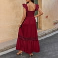 thumbnail image 5 of Neewe Summer Dresses Maxi Dress Plain V Neck Lace Puffy Short Sleeve Flowy Casual Vacation Sundresses 2026 Daily Outfit, 5 of 8