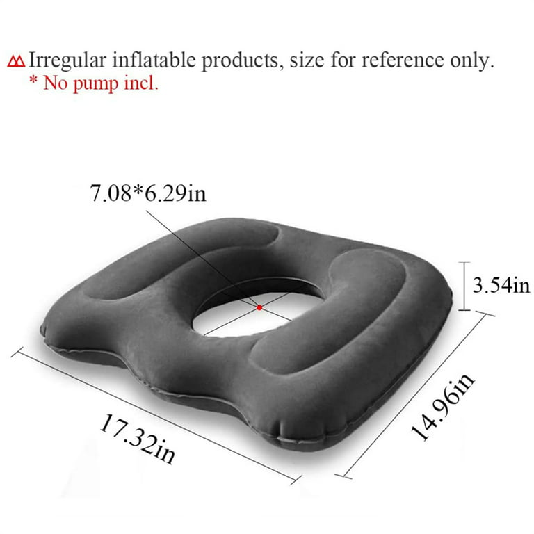 Waterproof Inflatable Donut Pillow Tailbone Pad Comfortable Durable Easy to Clean Lightweight Sitting Pad Seat Cushion for Road Trips Trains, Size
