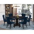 thumbnail image 7 of Luxe by East West Furniture 7 Piece Dining Table Set Includes 48" Round Table In Navy Blue Color, 7 of 7