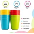 thumbnail image 4 of 12 Pack Kids Cups, Reusable Plastic Cups, 8 oz Unbreakable Drinking Cups, Dishwasher Safe, BPA-Free Cups for Kids & Toddlers, Bright Color, 4 of 7