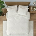 thumbnail image 5 of Madison Park Bedding King Size Modern Bedroom Decor Embroidered Medallion Soft Faux Fur Duvet Cover Set, Ivory, 5 of 11