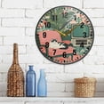 thumbnail image 3 of Yayeee Wall Clock Battery Operated 9.5" Silent Quartz Non-Ticking for Living Room Decor, Pink and White Cat, 3 of 8
