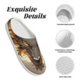 thumbnail image 5 of Haiem Golden Horned White Dragon Print Women's Fuzzy Memory Foam House Slipper Cozy Home Footwear Non-slip Winter Slippers-42/43, 5 of 7