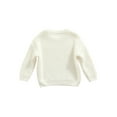 thumbnail image 4 of Sunisery Newborn Baby Girl Boy Sweaters Cardigans Knit Sweatshirt Warm Crewneck Long Sleeve Tops Clothes White 3-6 Months, 4 of 7