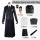 thumbnail image 1 of Disfraz de Cosplay familiar de Wednesday Addams para adultos y niños, uniforme escolar, chaqueta, falda, traje para mujer, ropa de fiesta de Halloween, 1 of 4