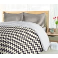 thumbnail image 5 of Ambesonne Chevron Duvet Cover Sets, Narrow Sharp Zigzags, 2-Queen, Dark Blue Cream, 5 of 7