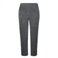 thumbnail image 2 of Dyfzdhu Pajama Pants for Women Casual Sweatpants Elastic High Waist Solid Color Fleece Leggings Thermal Full Length Winter Pants Dark Gray, 2 of 3