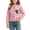 Pink, variant on Girls Knit Cardigan Heart Patch Long Sleeve Colorful Button Down Crew Neck Fall Winter Sweater Coat