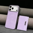 thumbnail image 6 of 2 In 1 Function Wallet Case for iPhone 17 Pro Max Compatible with MagSafe for Men Women, Detachable Magnetic Wallet Phone Case with Card Slots Holder, Support Magnetic Car Mount - Purple, 6 of 7