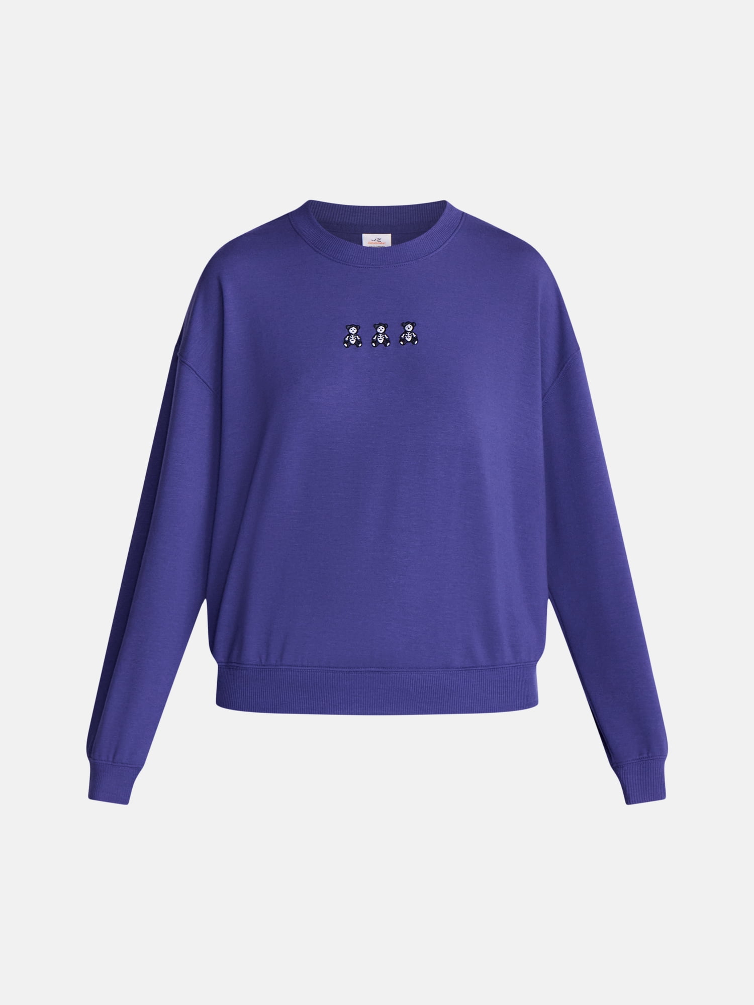 Halloween and Fall Women's French Terry Knit Lounge Sleep Top with Long Sleeves, Sizes XS-3X