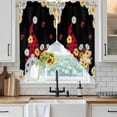 thumbnail image 3 of Swag Valance Curtains for Windows, Black Gnomes Daisy Light Filtering Kitchen Curtains with Rod Pocket, Pastoral Country Garden Floral Window Treatment Valances for Living Room, 36x45 - 2 PCS, 3 of 9