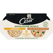 CESAR Wholesome Bowls Chicken Wet Dog Food Toppers Variety Pack, (6 Pack) 3 oz. Bowls