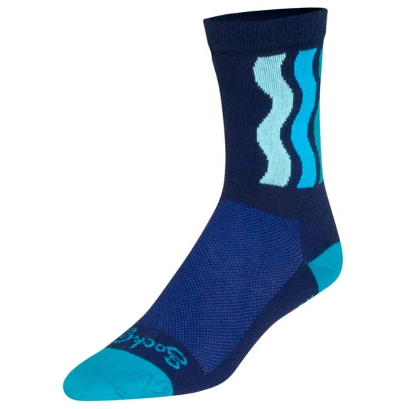 SockGuy Crew Ripple Socks - 6", Blue, Small/Medium