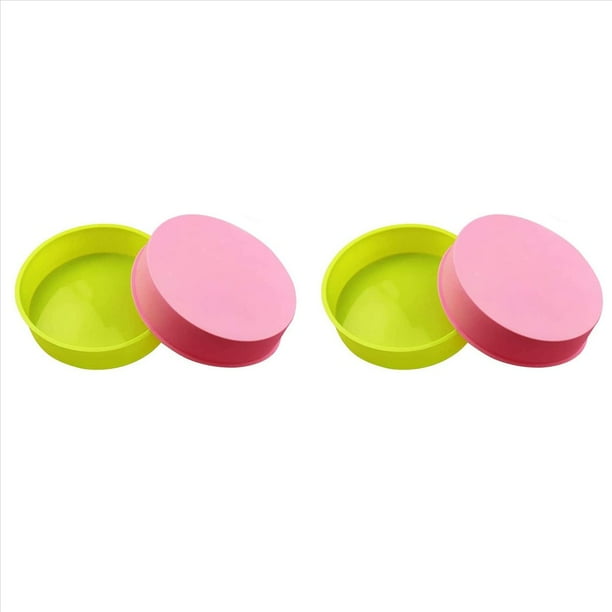 4 Piezas Moldes de Silicona para Pasteles, Moldes para Pasteles Redondos de 8 Pulgadas, Moldes para Hornear Antiadherentes, Utensilios para Hornear para Galletas/Panes de Chocolate