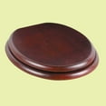 thumbnail image 2 of Renovator's Supply Round Cherry Finish Brass Hinge Toilet Seat in Hardwood, 2 of 12