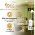 thumbnail image 3 of Simba Lighting Halogen Light Bulb G8 T4 50W JCD Bi-Pin Longer 1.7" Length 120V, 2700K, 10-Pack, 3 of 11