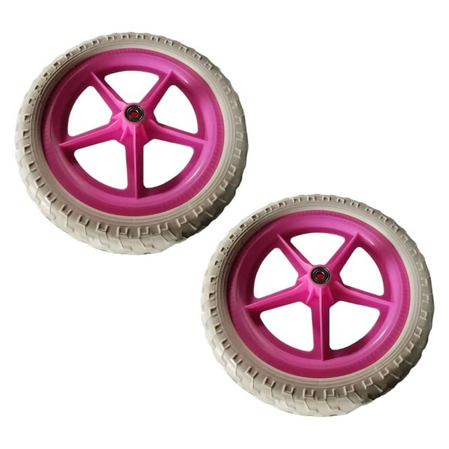 1 par de ruedas de repuesto para bicicleta de equilibrio, accesorios de ciclismo, mantenimiento, regalo de cumpleaños Rosa