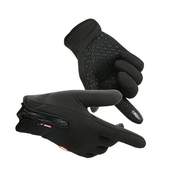 LABSERRON 1 Pair Winter Gloves for Women Men Adult Full Finger Fleece Lined Black Small