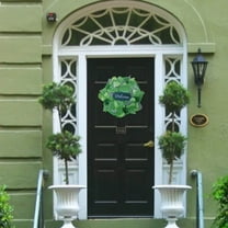 VOTRUDI Spring Saint Patrick's Day Front Door Wreath,St. Patrick's Day Wreaths for Front Door,Mini Leprechaun Wreath with Clovers St. Paddy's Day Decorations,12x12in，Green