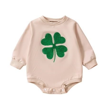 

Baby Girl Boy St. Patricks Day Outfit Embroidered Sweatshirt Romper Bodysuit Cute Clothes Musically Shirts for Boys 12 Month Boy Clothes Summer First Valentines Baby Boy Outfit Baby Gender Neutral