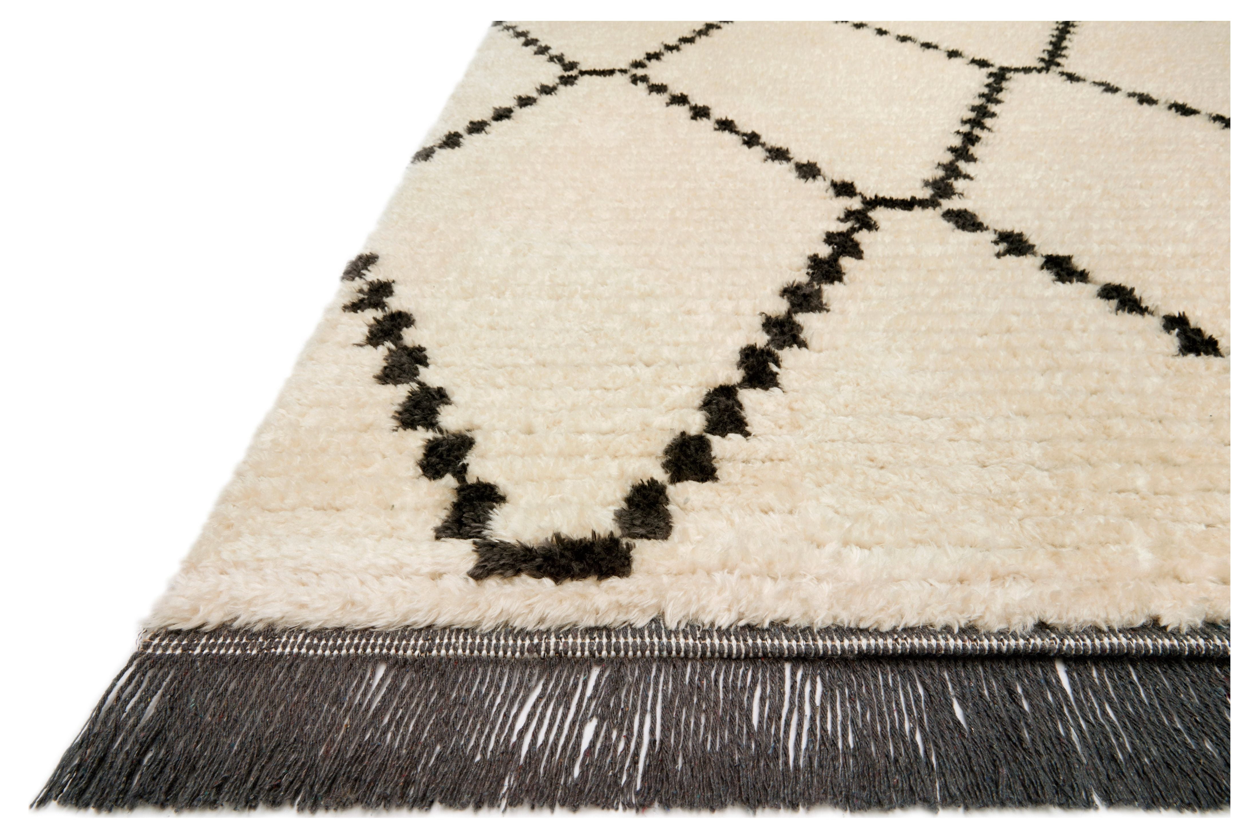 Chris Loves Julia x Loloi Alice Cream/Charcoal 2'-7" x 8'-0" Area Rug