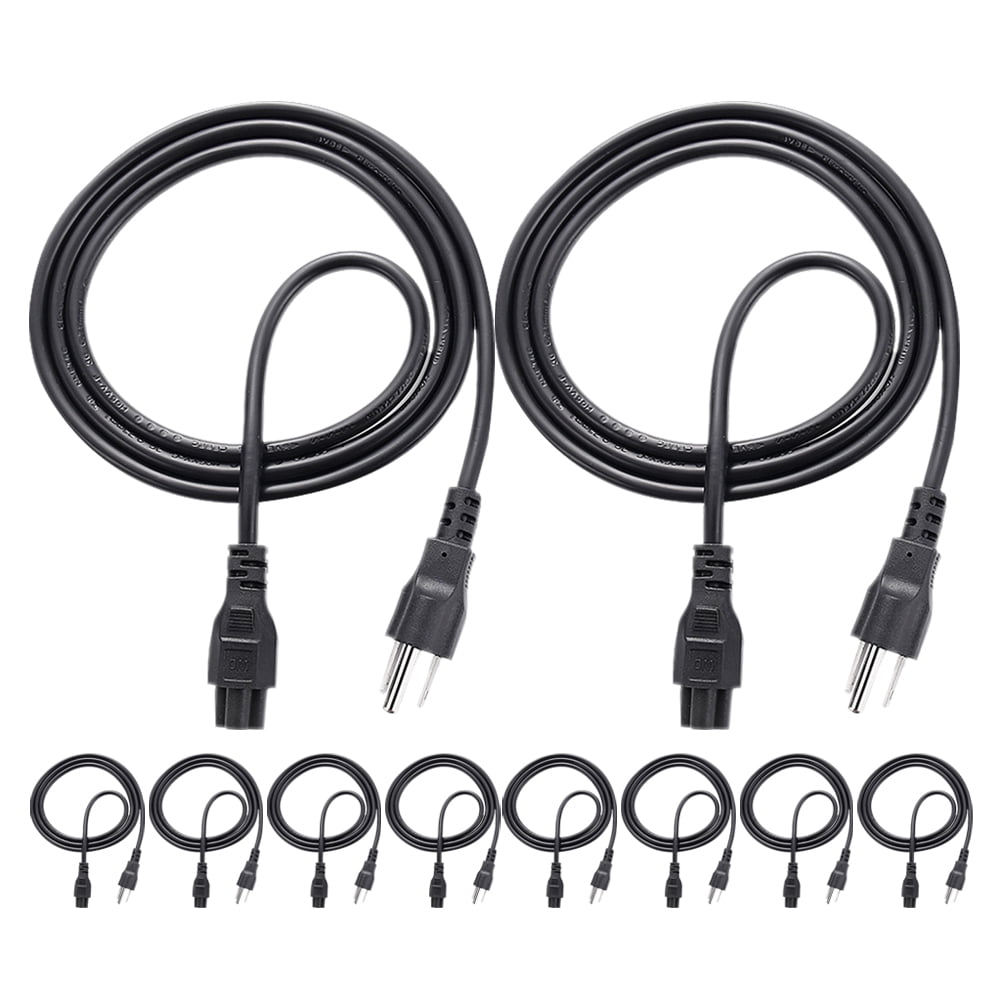 Supvox Plum Blossom Tail Black Power Cord for Computer PVC Copper 10Pcs
