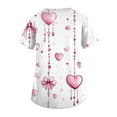 thumbnail image 5 of Nurse Scrubs For Women,Women's Fashion V-Neck Short-Sleeve Workwear with Pockets Valentine's Day Printed Top Nursing Scrub Top - Light pink - XXXL, 5 of 5