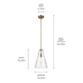 thumbnail image 4 of 42199NBR Kichler Lighting Everly - 1 Light Pendant-15.25 Inches Tall and 10.25 Inches Wide-Natural Brass Finish-Clear Glass Color, 4 of 6