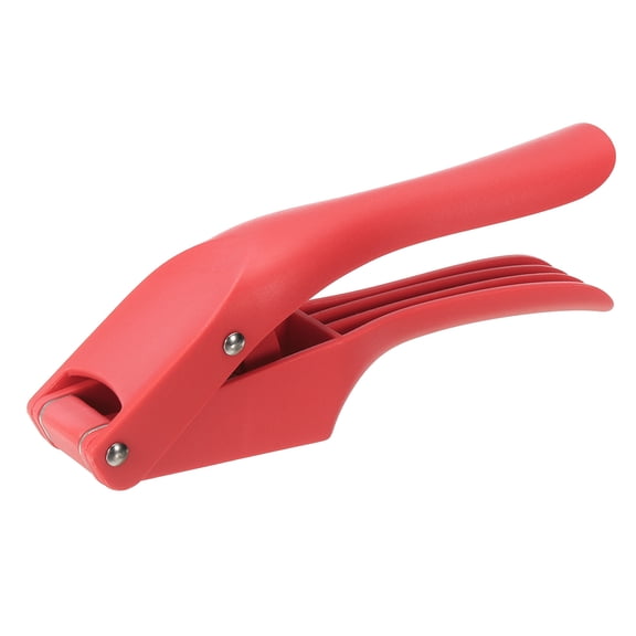 Garlic Press, 7.5 Inch Stainless Steel Garlic Slicer Crusher Tool Kitchen Utensil, Red