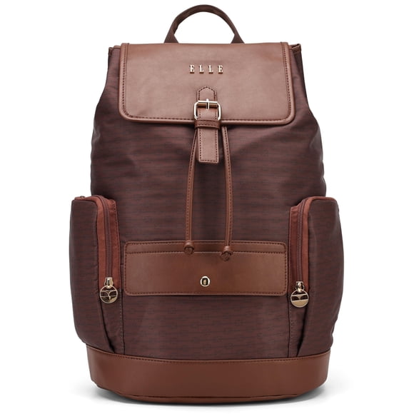 Mochila ELLE Eleganza Monograma 25L Marrón en Poliéster Twill