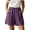 shorts 44#Purple, variant on oqasdz Women's Linen Shorts Elastic High Waist Casual Loose Fit Solid Color Summer Shorts with Pockets Vintage Trendy Outdoor