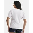 thumbnail image 3 of Time and Tru Women's Cotton Mixed Fabric Puff Sleeve Top, Sizes XS-XXXL, 3 of 5