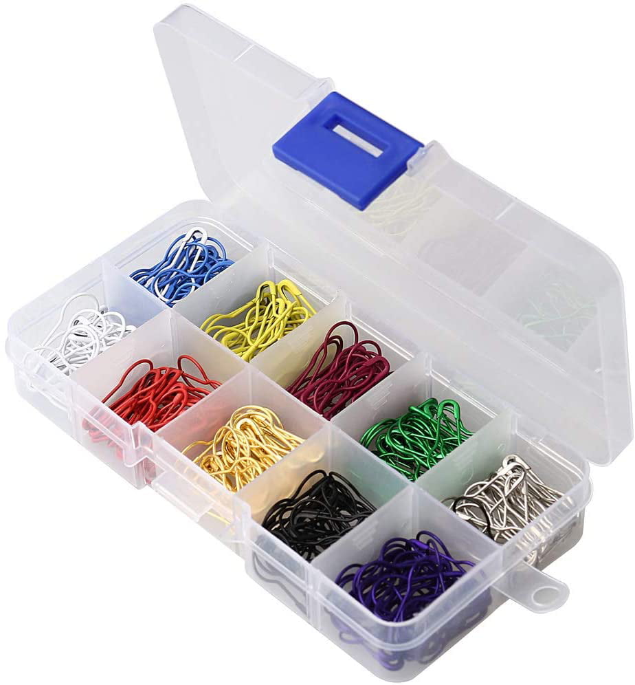 Bulb Safety Pin Craft Making 300 Pcs Multicolor Metal Pins Marker Tag Pins Calabash Pins with Storage Box for DIY Sewing Making Marker 10 Colors Clothing 