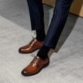 thumbnail image 6 of Bruno Marc Men's Classic Leather Dress Shoes Comfort Oxfords Business Formal Lace Up Shoes, 6 of 7