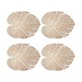 thumbnail image 1 of Tapetes de comedor Naiovety 4x Decoraciones de hojas Impermeables y Resistentes al Aceite oro rosa, 1 of 6