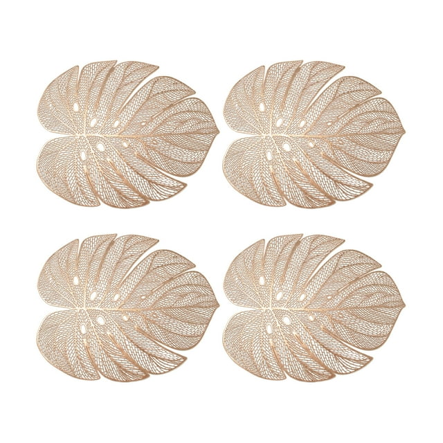Decoraciones de Hojas Billuyoard 4 unids/set impermeable y resistente al aceite Oro rosa