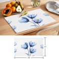 thumbnail image 6 of Light Blue Tulip Placemats Set of 6 Spring Modern Rustic Floral Botanical Place Mats Indoor Wipeable Table Mats Washable Cloth Dining Table Placemats for Kitchen Holiday Party Home Decor 13x19 Inch, 6 of 9