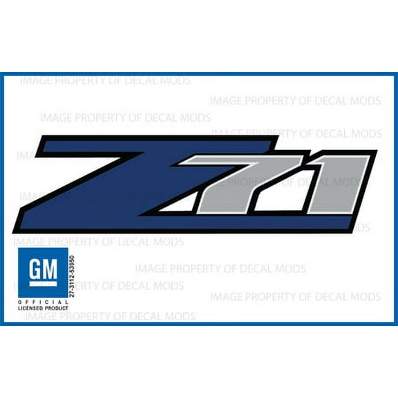 Decal Mods Z71 BLUE Decals Stickers fits Chevy Silverado - FBLU (2007-2013) bed side 1500 2500 HD (set of 2)