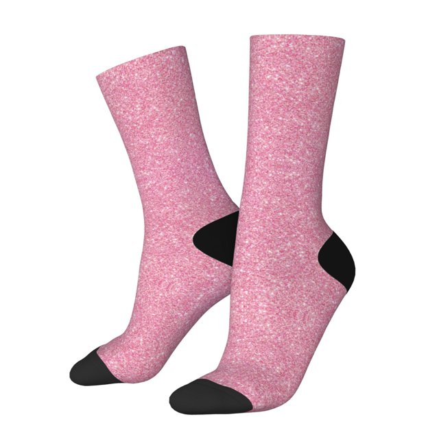Balery Glitter Pink Calcetas Largas con Estampado para Hombre y Mujer – Suaves y Transpirables, Talla Única (US 5-11)